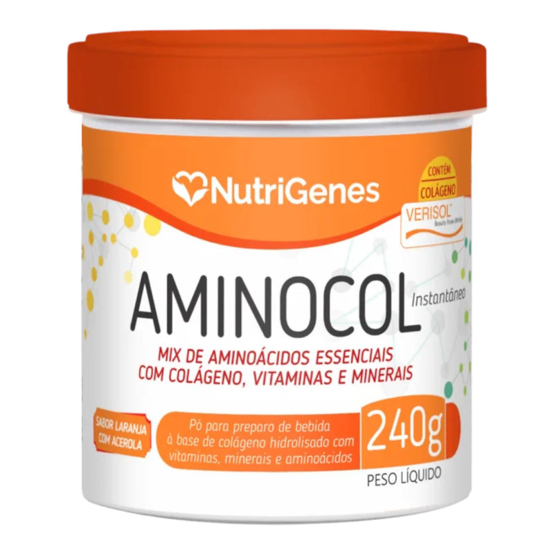 Aminocol – mix de aminoácidos, colágeno verisol e vitaminas 240 g | Nutrigenes