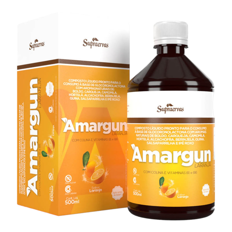 Amargun Líquido 500ml Sabor Laranja | Supraervas