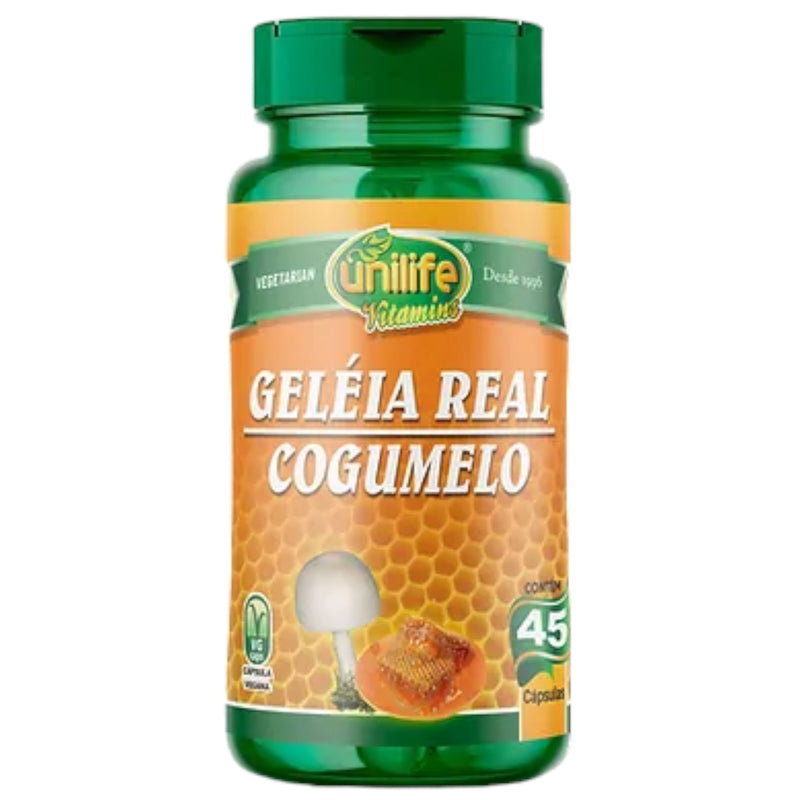 Geleia Real com Cogumelo Agaricus blazei em cápsulas 780 mg | Unilife