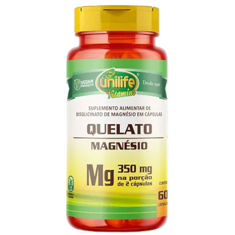 Magnésio Quelato 60 cápsulas 700 mg | Unilife