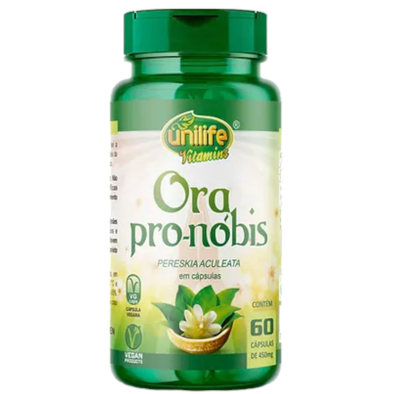 Ora Pro-Nóbis 60 cápsulas 450 mg | Unilife