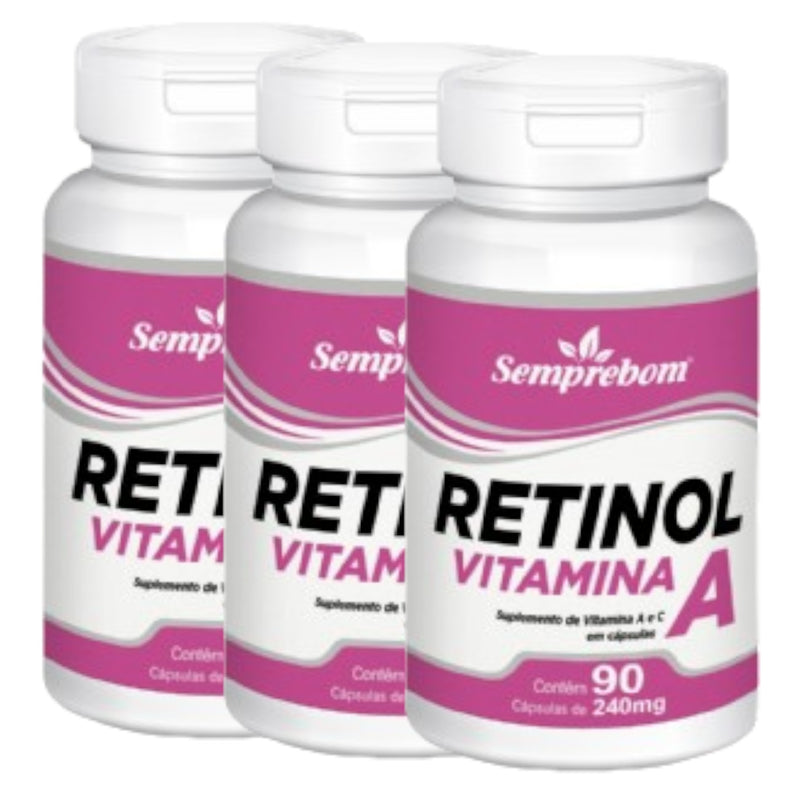 Vitamina A - Retinol 180 cápsulas 240 mg | Semprebom