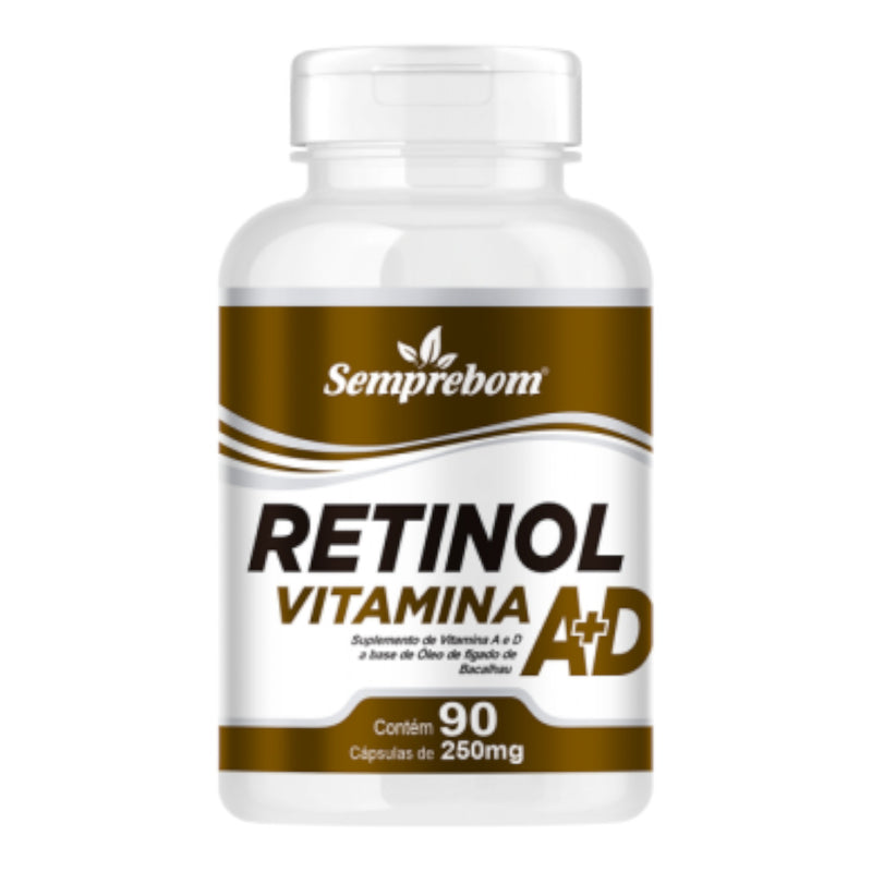 Vitamina A + D - Retinol 90 cápsulas - 250 mg | Semprebom