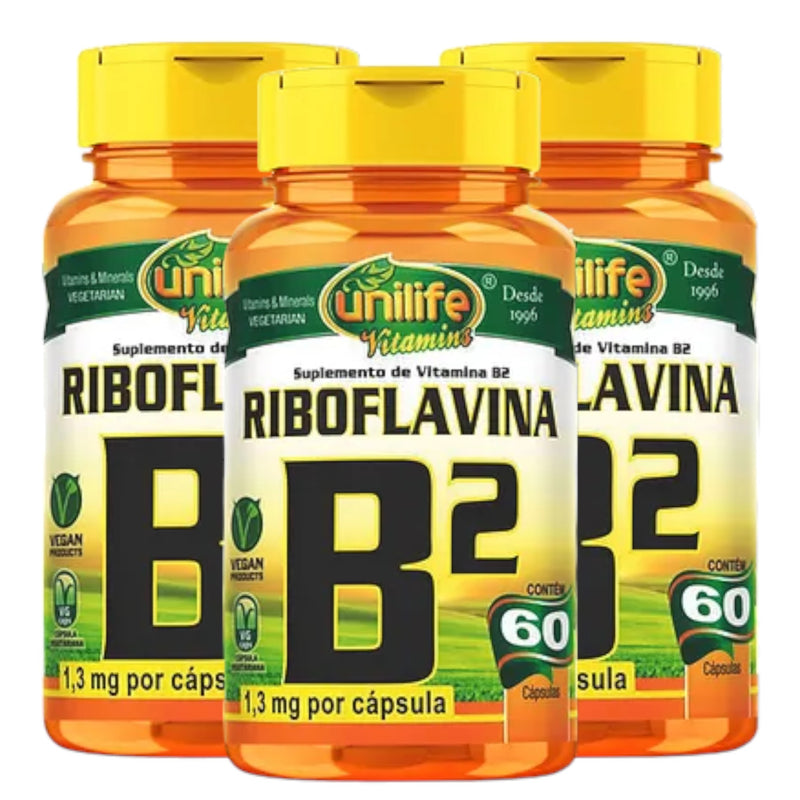 Vitamina B2 - Riboflavina 180 cápsulas 500 mg | Unilife