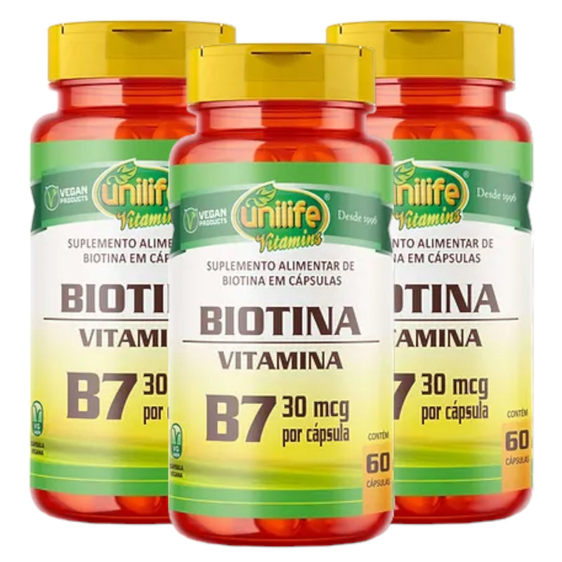 Vitamina B7 - Biotina 180 cápsulas 500 mg | Unilife