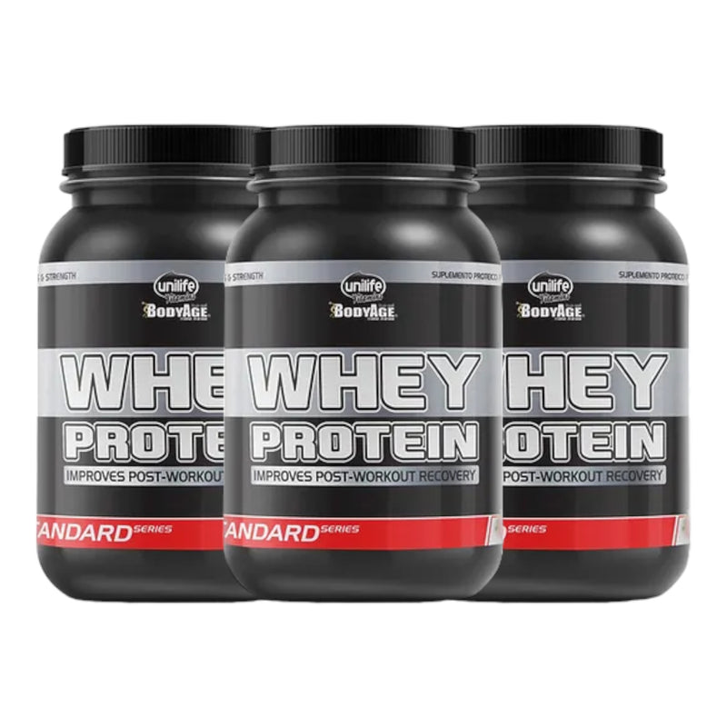 3 Potes Whey Protein Standard 900 g | Unilife