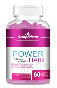 Power Hair Cabelos e Unhas 60 cápsulas 500 mg | Semprebom